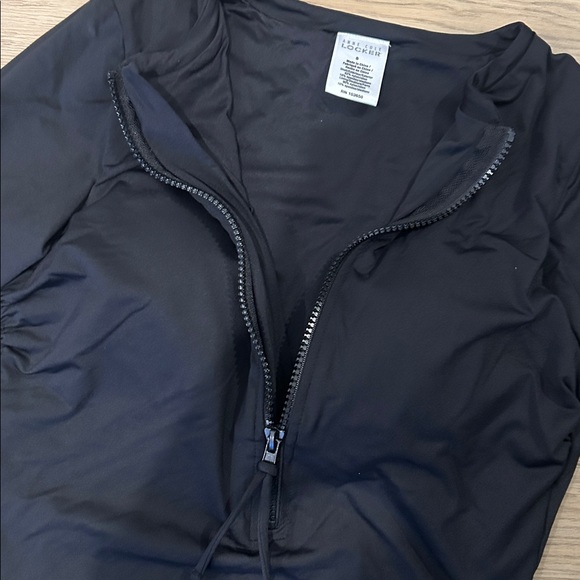 Anne Cole Live In Color Half Zip Front Rash Guard One Piece Swimsuit - Picture 4 of 5